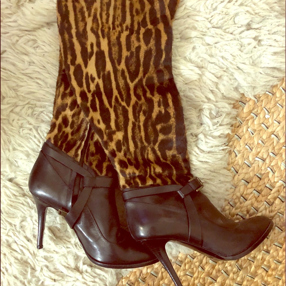Ralph Lauren cheetah and leather boots.